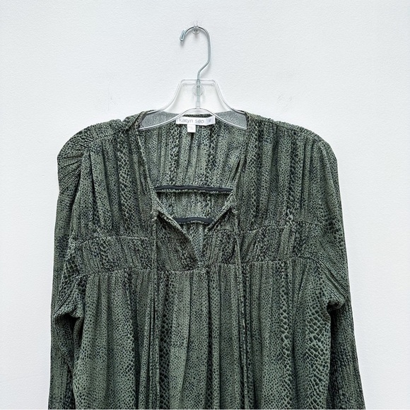 Anthropologie Snake Print Peasant Blouse - Picture 4 of 8